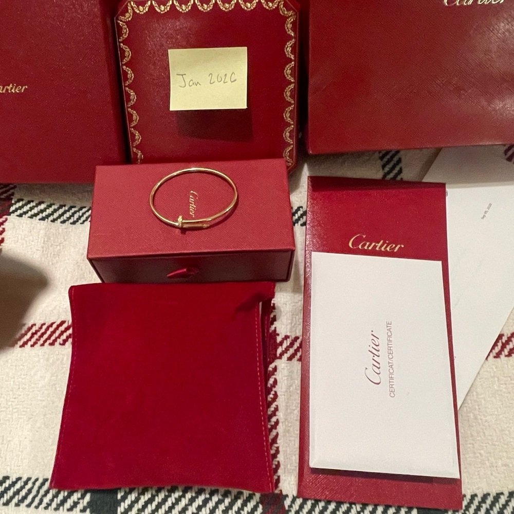 Cartier Yellow Gold Juste un Clou size 15 with diamonds.